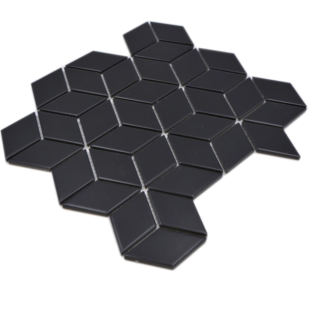 Aranżacja Mozaika ceramiczna kolor czarny mat T 56