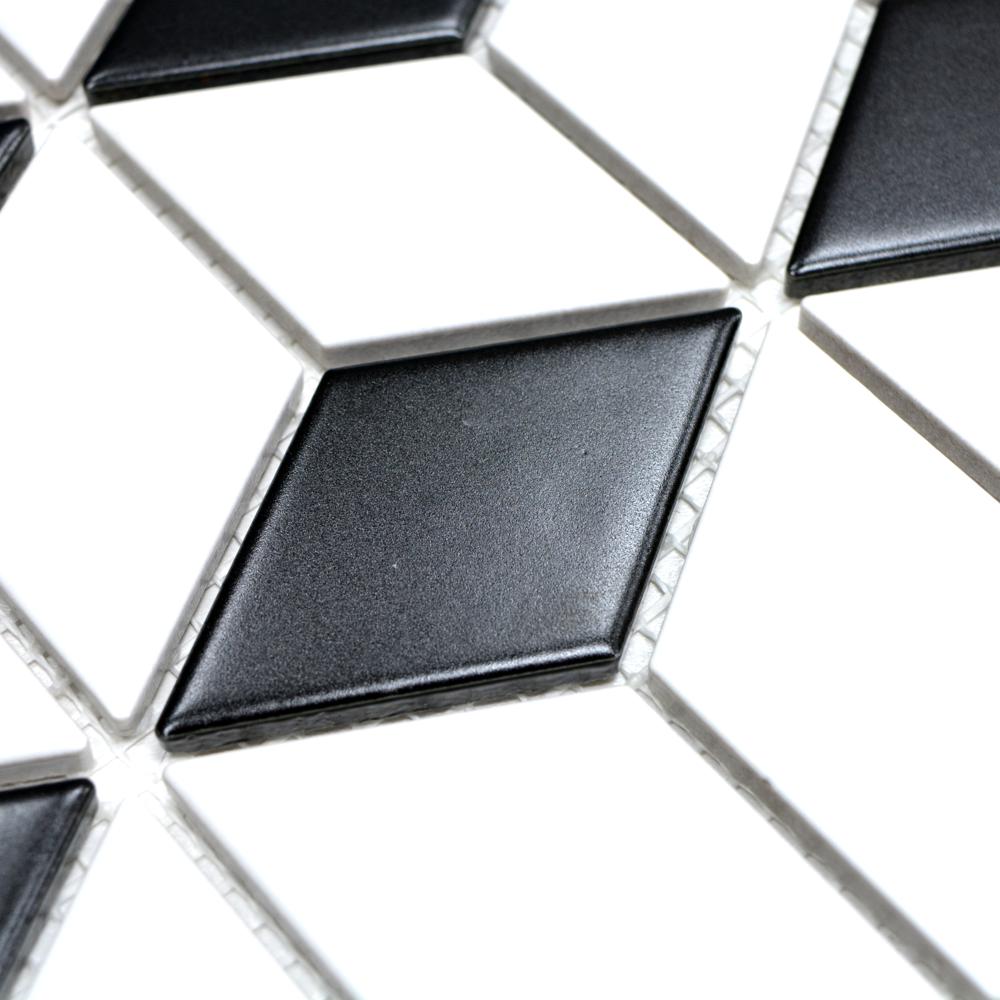 Aranżacja Mozaika ceramiczna kolor mix czarny biały mat T 123