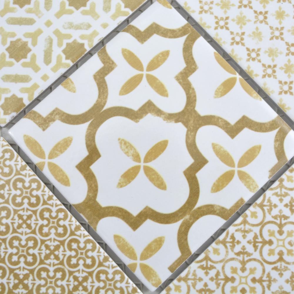 Aranżacja Mozaika ceramiczna kolor beżowy połysk