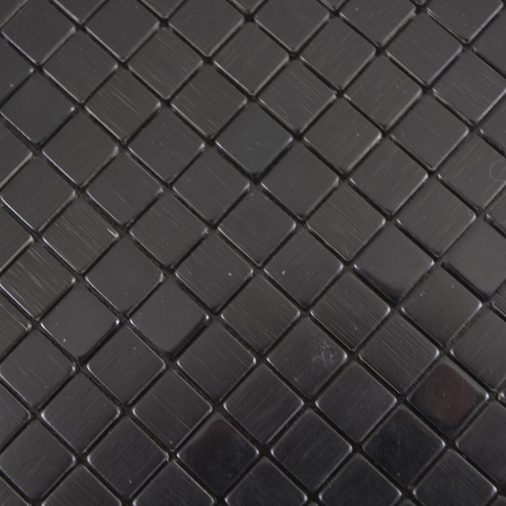 Aranżacja Samoprzylepna mozaika mix - aluminium / metal kolor czarny mat T 474