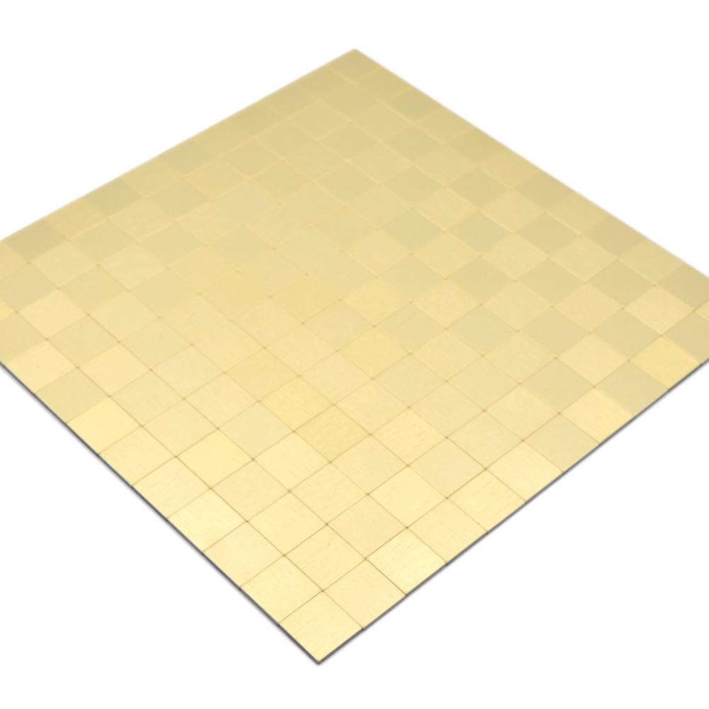 Aranżacja Samoprzylepna mozaika mix - aluminium / metal kolor złoty połysk T 485