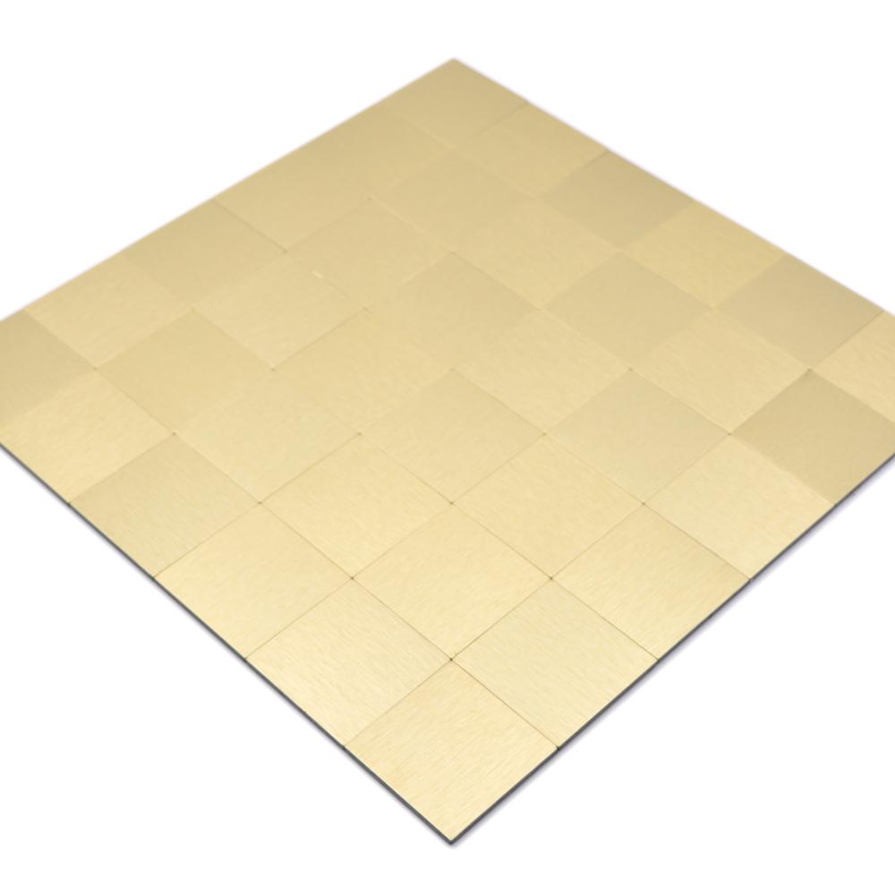Aranżacja Samoprzylepna mozaika mix - aluminium / metal kolor złoty połysk T 487