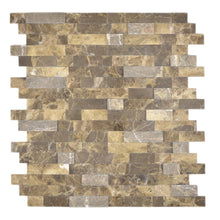 Załaduj obraz do przeglądarki galerii, Samoprzylepna mozaika kamienna - marmur kolor brąz mat/połysk T 253

