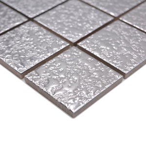 Mozaika ceramiczna kolor srebrny metal połysk T 157