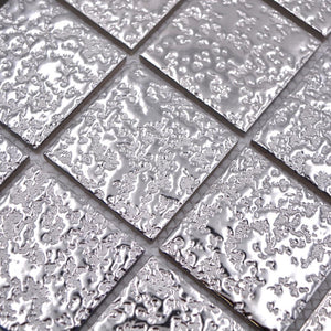 Mozaika ceramiczna kolor srebrny metal połysk T 157