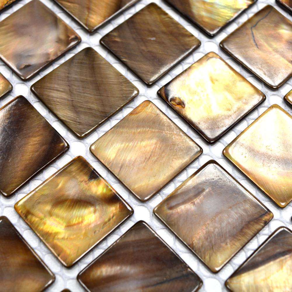 Aranżacja Mozaika masa perłowa - brązowo-miodowa