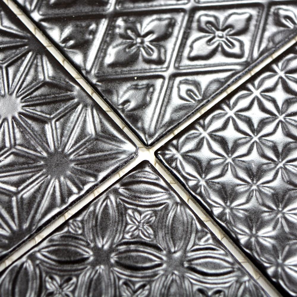 Aranżacja Mozaika ceramiczna kolor czarny mat T 57