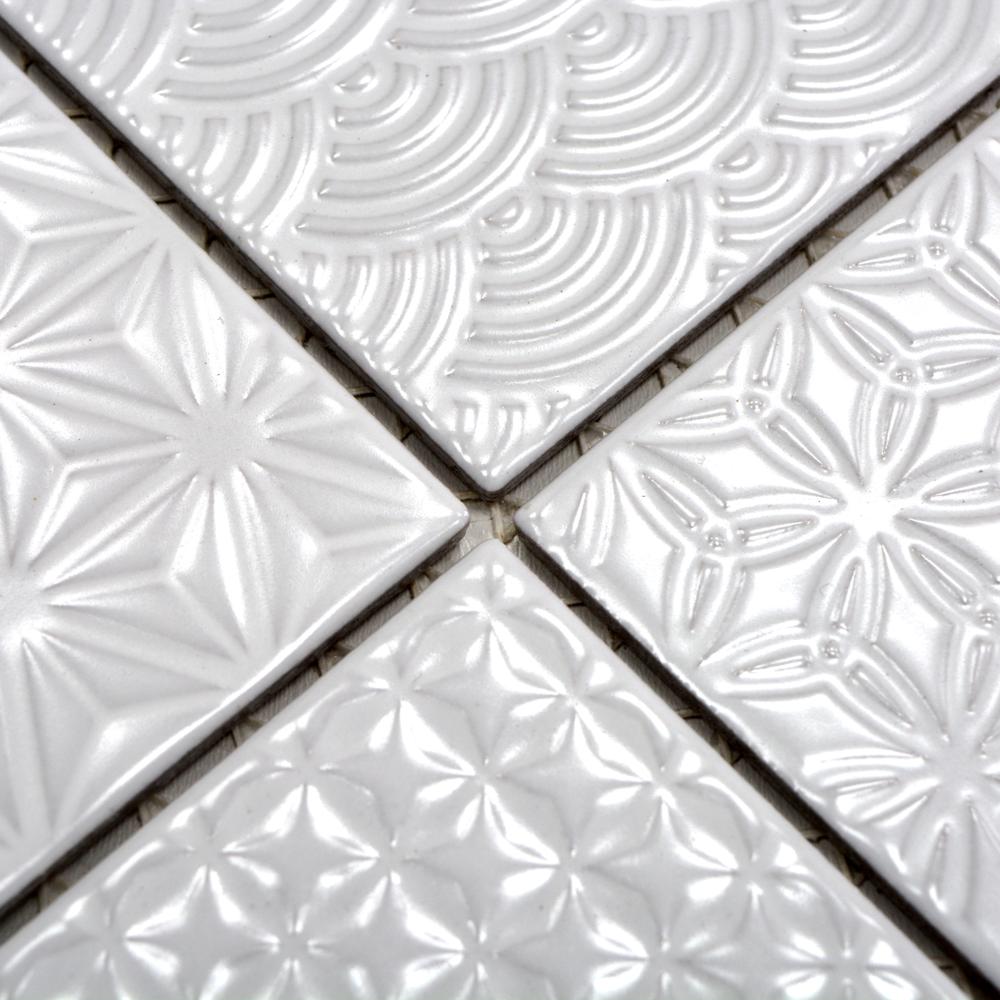 Aranżacja Mozaika ceramiczna kolor biały mat T16