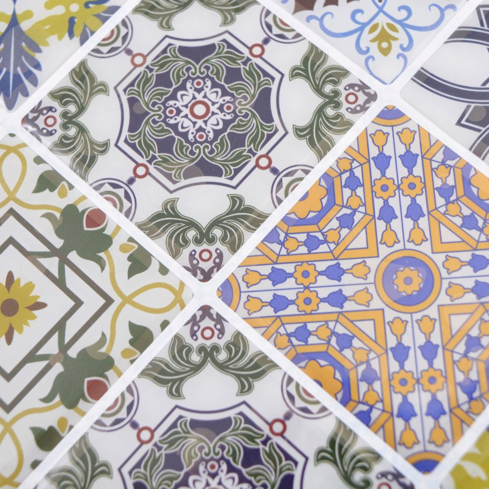 Aranżacja Samoprzylepna mozaika ceramiczna kolor mix czarny biały szary połysk T 129