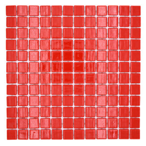 Kolor czerwony połysk mozaika szklana