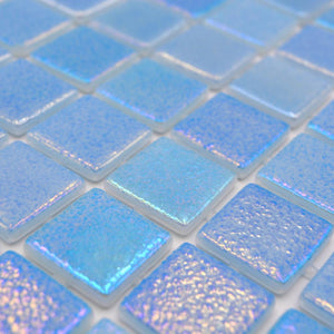 Kolor jasny niebieski połysk mozaika szklana