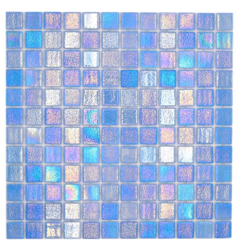 Kolor jasny niebieski połysk mozaika szklana