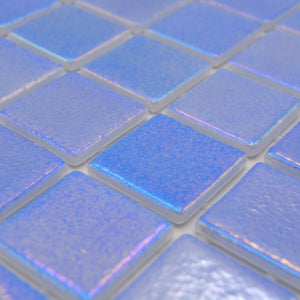 Kolor niebieski połysk mozaika szklana