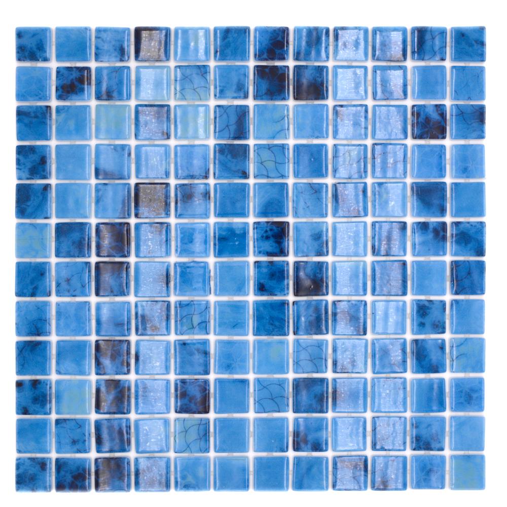 Kolor niebieski mieszany połysk mozaika szklana