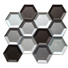Załaduj obraz do przeglądarki galerii, Mozaika szklana kolor mix wielokolorowy połysk hexagon T 609

