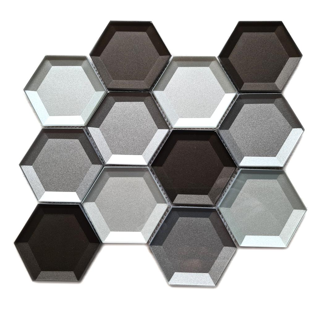 Mozaika szklana kolor mix wielokolorowy połysk hexagon T 609