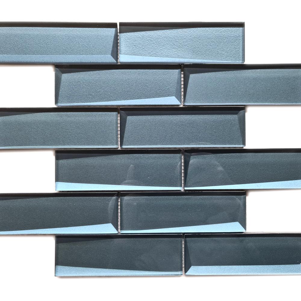 Mozaika szklana kolor szary i niebieski połysk T 634