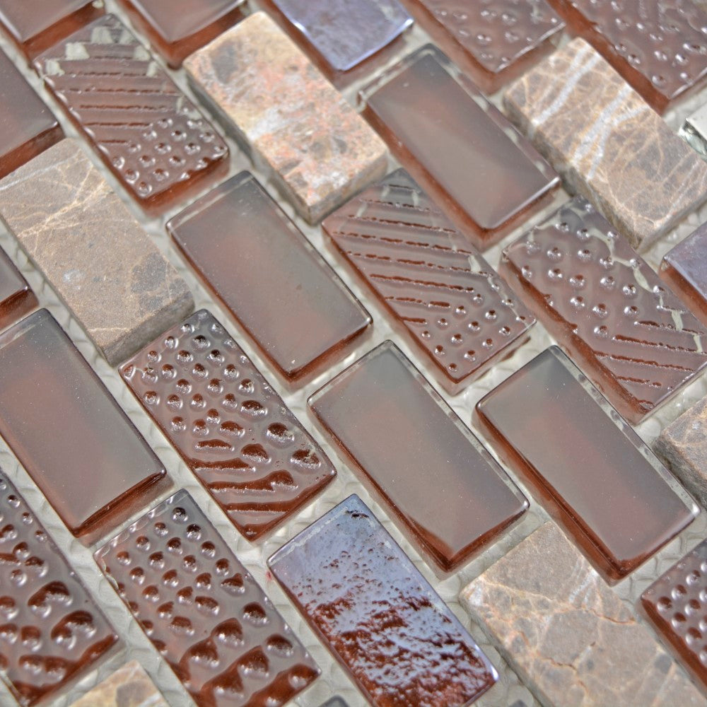 Aranżacja Mozaika mix kolor brąz połysk T 419