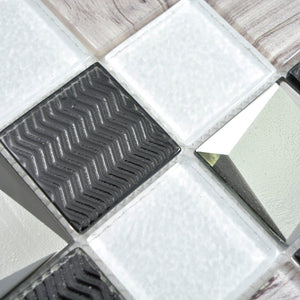 Mozaika szklana kolor mix srebrny połysk T 591
