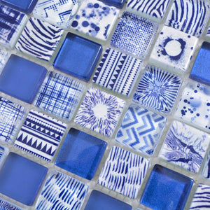 Mozaika szklana kolor niebieski połysk T 619