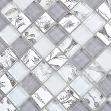 Załaduj obraz do przeglądarki galerii, Mozaika szklana kolor biały połysk T 561
