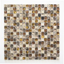 Załaduj obraz do przeglądarki galerii, Mozaika mix kolor brązowy beżowy połysk T 410
