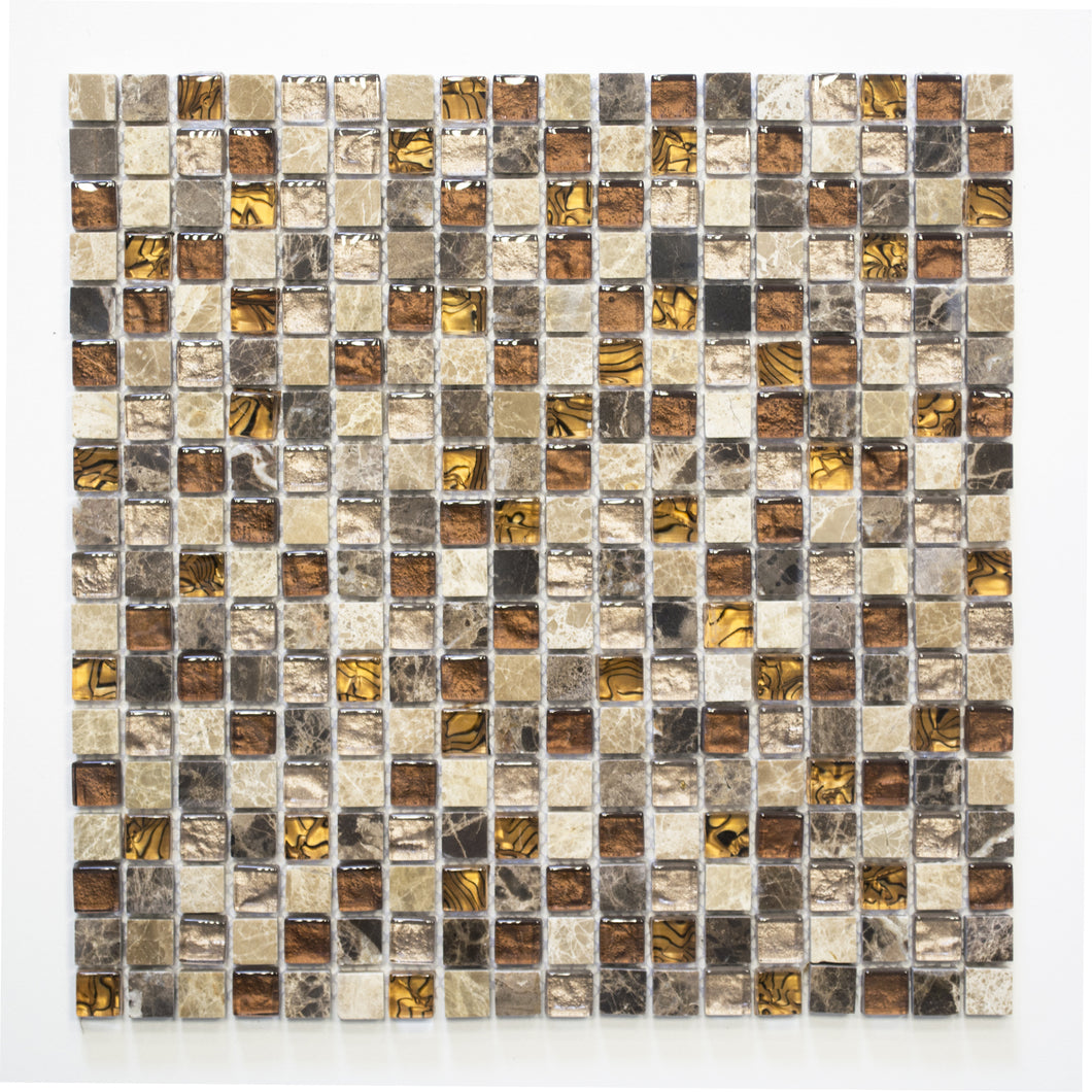 Mozaika mix kolor brązowy beżowy połysk T 410