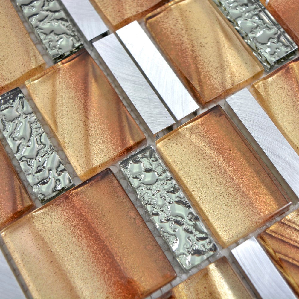 Aranżacja Mix Aluminium - szkło kolor mix brązowy połysk