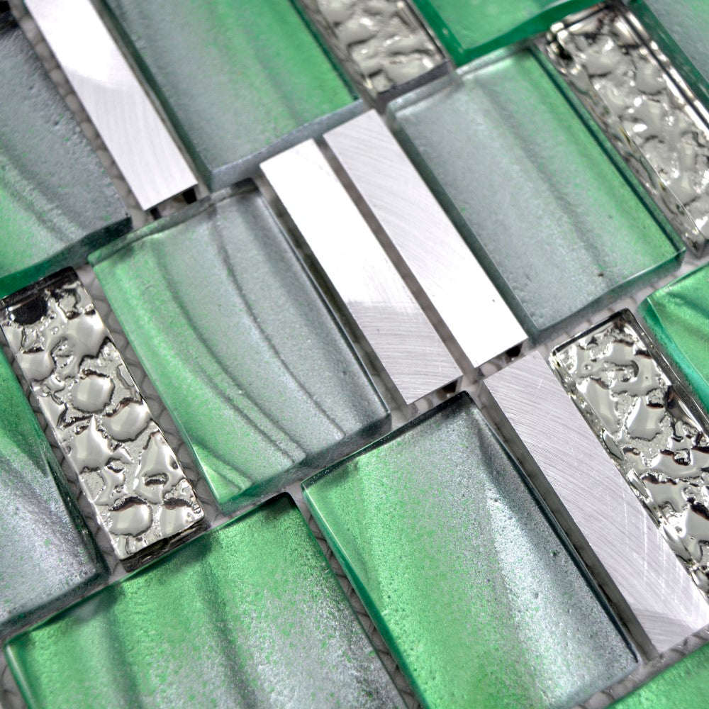Aranżacja Mix Aluminium - szkło kolor mix zielony połysk