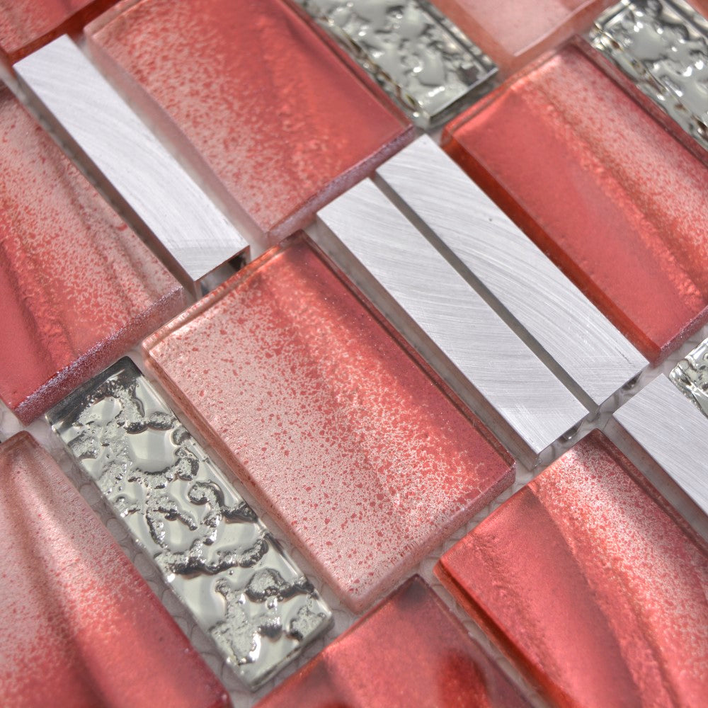 Aranżacja Mix Aluminium - szkło kolor mix czerwony połysk