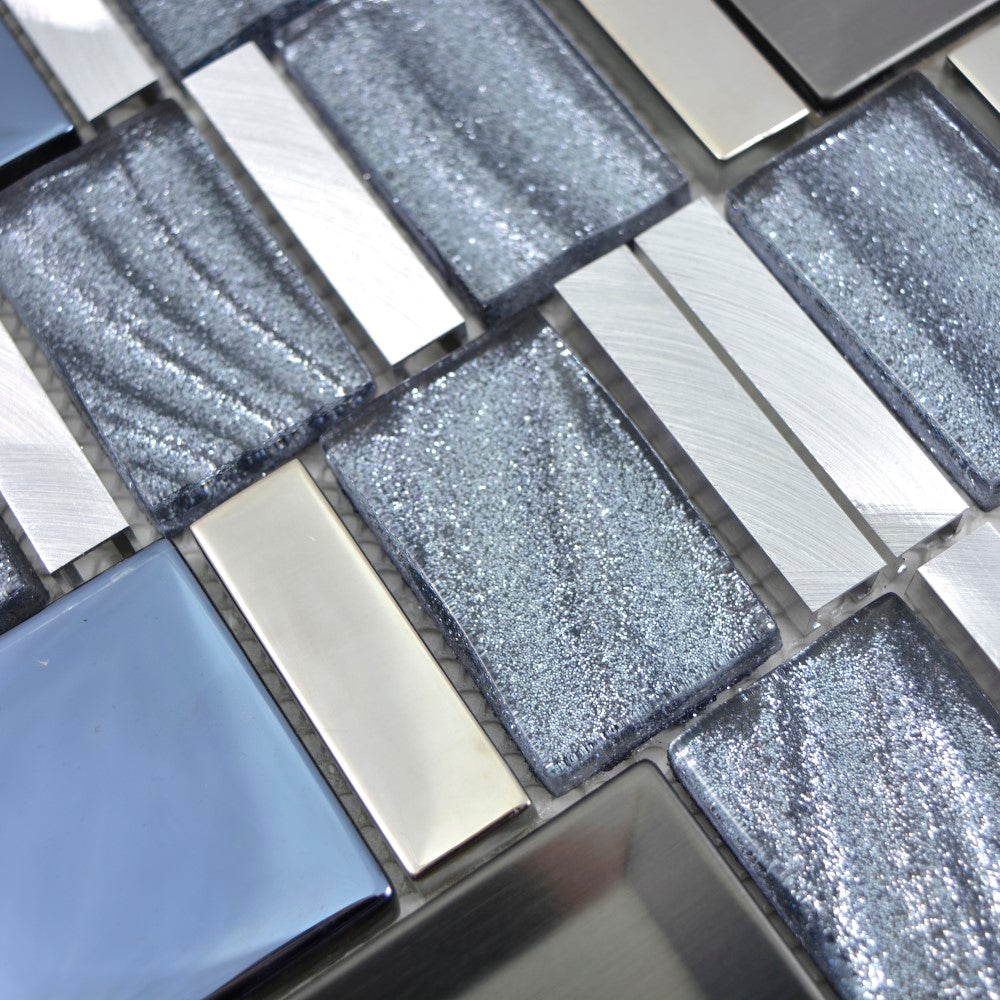 Aranżacja Mix Aluminium - szkło kolor mix srebrny połysk - MOZ 7442 VP