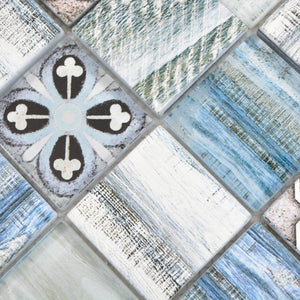 Mozaika szklana kolor jasny niebieski połysk T 583