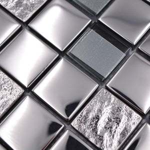 Mozaika szklana kolor srebrny metal połysk T 630
