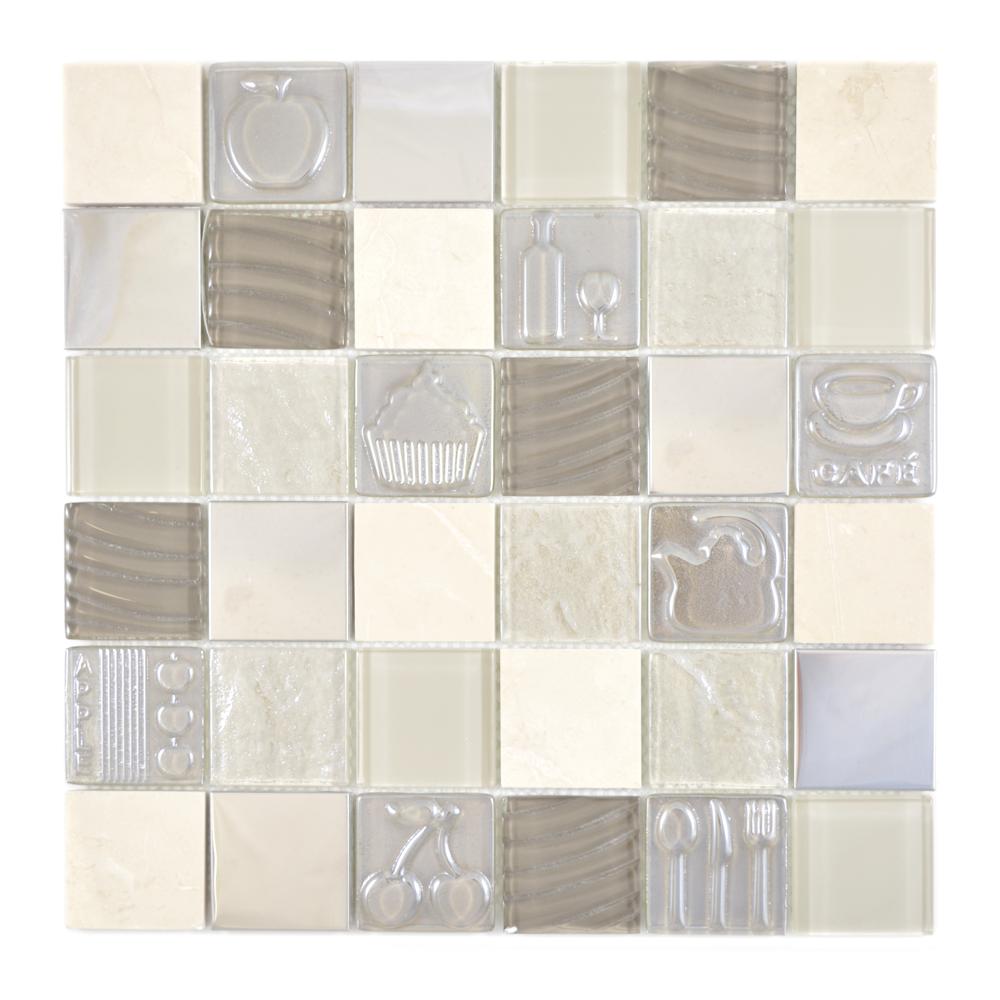 Mozaika mix/mozaika - stal nierdzewna kolor beżowy brązowy połysk T 492