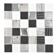 Załaduj obraz do przeglądarki galerii, Mozaika szklana kolor mix srebrny połysk T 591
