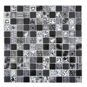 Mozaika szklana kolor czarny połysk T 573