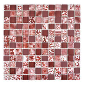 Mozaika szklana kolor czerwony połysk T 577