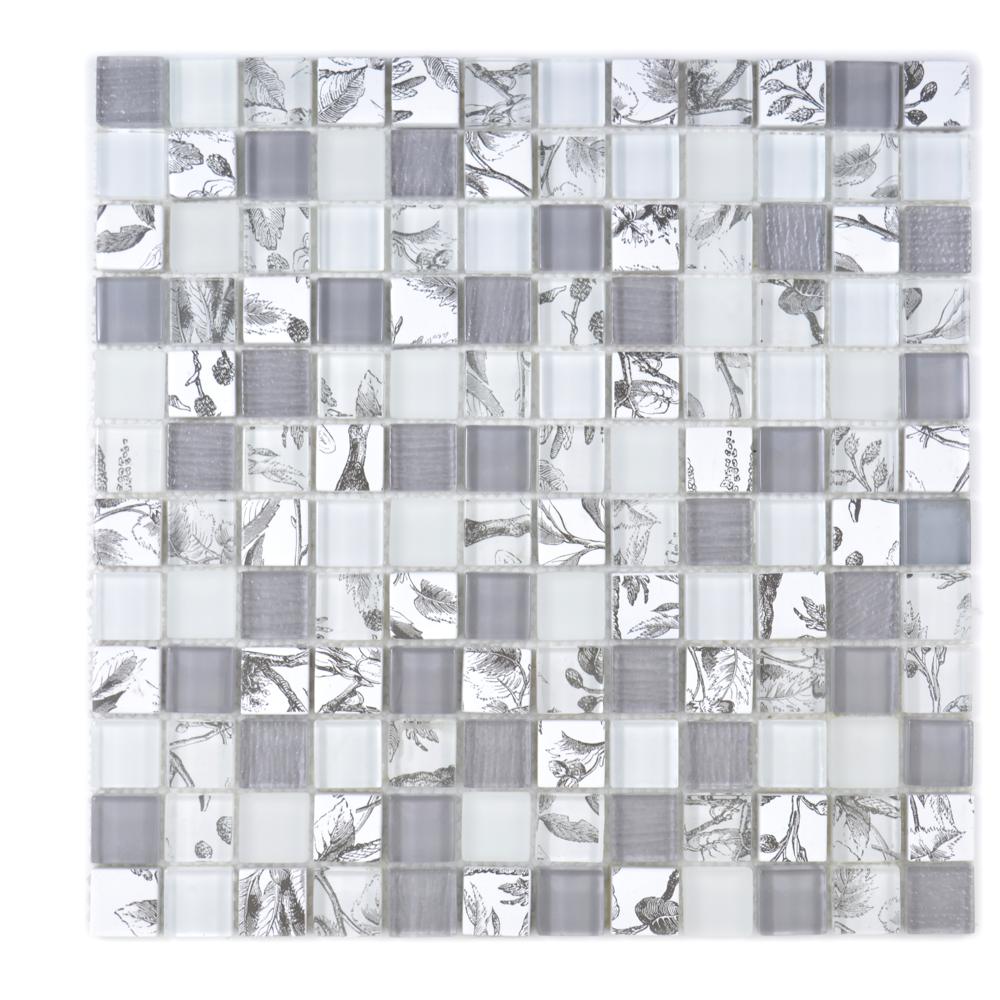 Mozaika szklana kolor biały połysk T 561