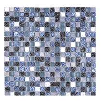 Załaduj obraz do przeglądarki galerii, Mozaika mix/mozaika - stal nierdzewna kolor mix niebieski szary połysk T 495
