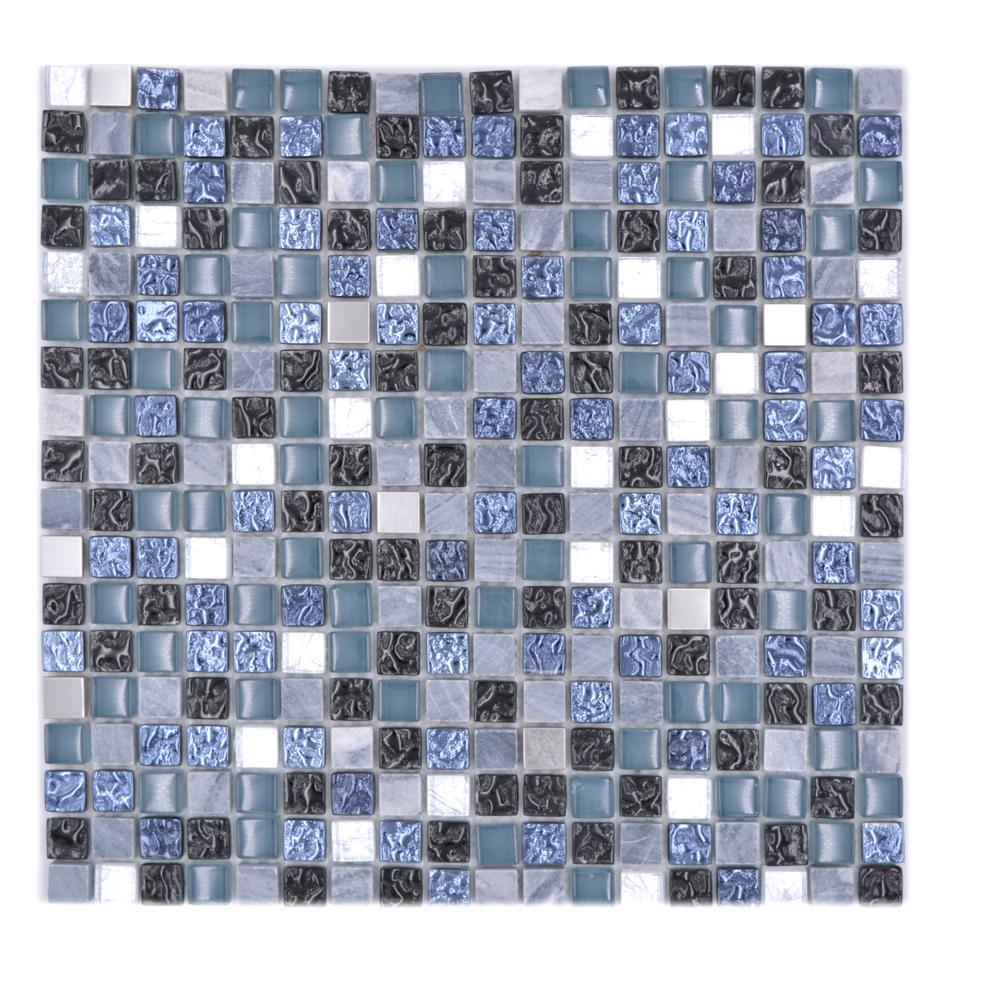 Mozaika mix/mozaika - stal nierdzewna kolor mix niebieski szary połysk T 495