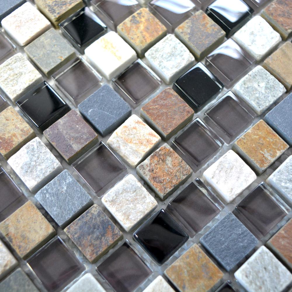 Aranżacja Mozaika mix multikolor szary połysk T 467