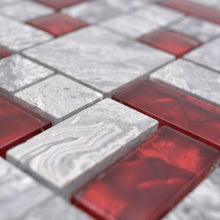 Załaduj obraz do przeglądarki galerii, Kolor szary z czerwonym T5 połysk mozaika mix
