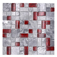 Załaduj obraz do przeglądarki galerii, Kolor szary z czerwonym T5 połysk mozaika mix
