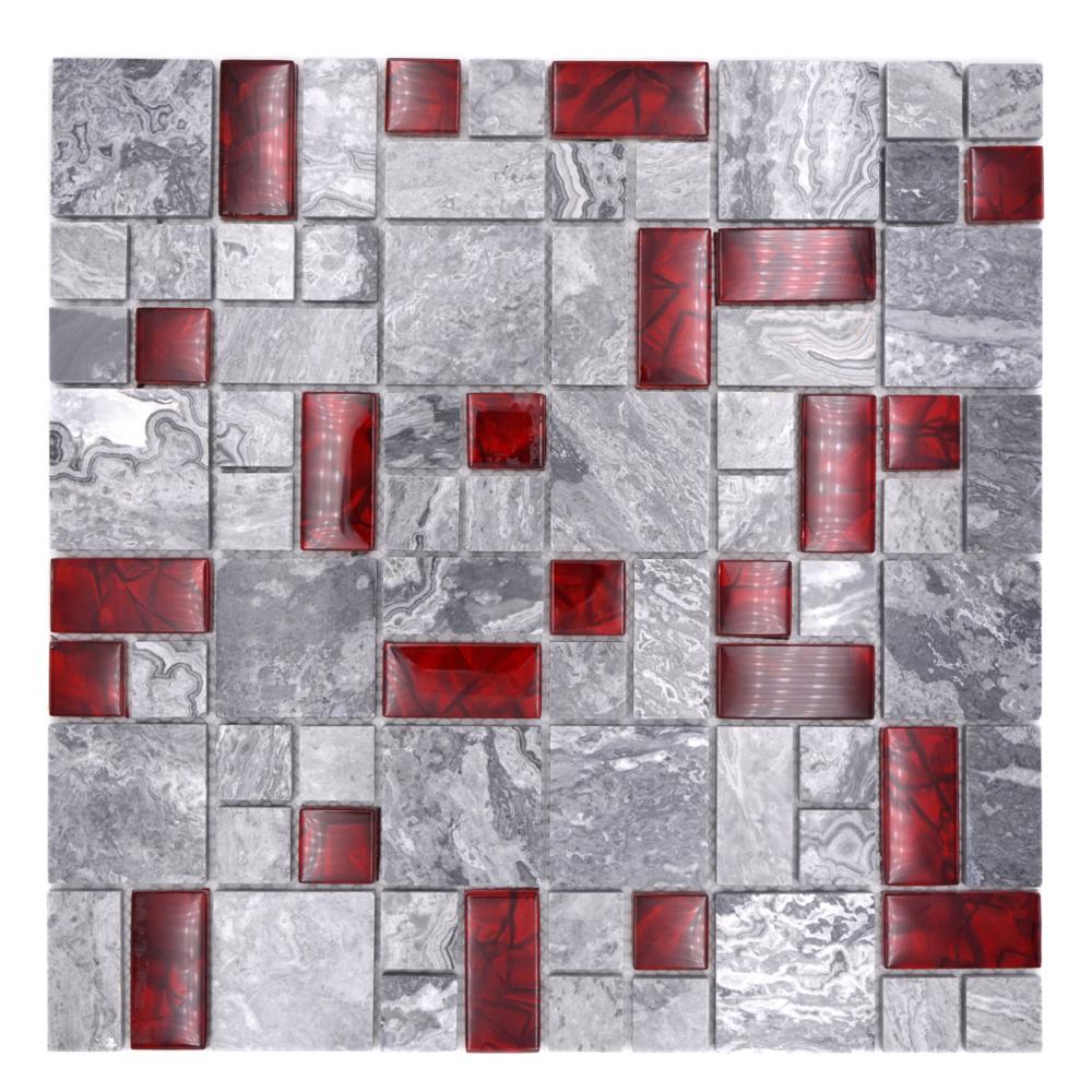 Kolor szary z czerwonym T5 połysk mozaika mix