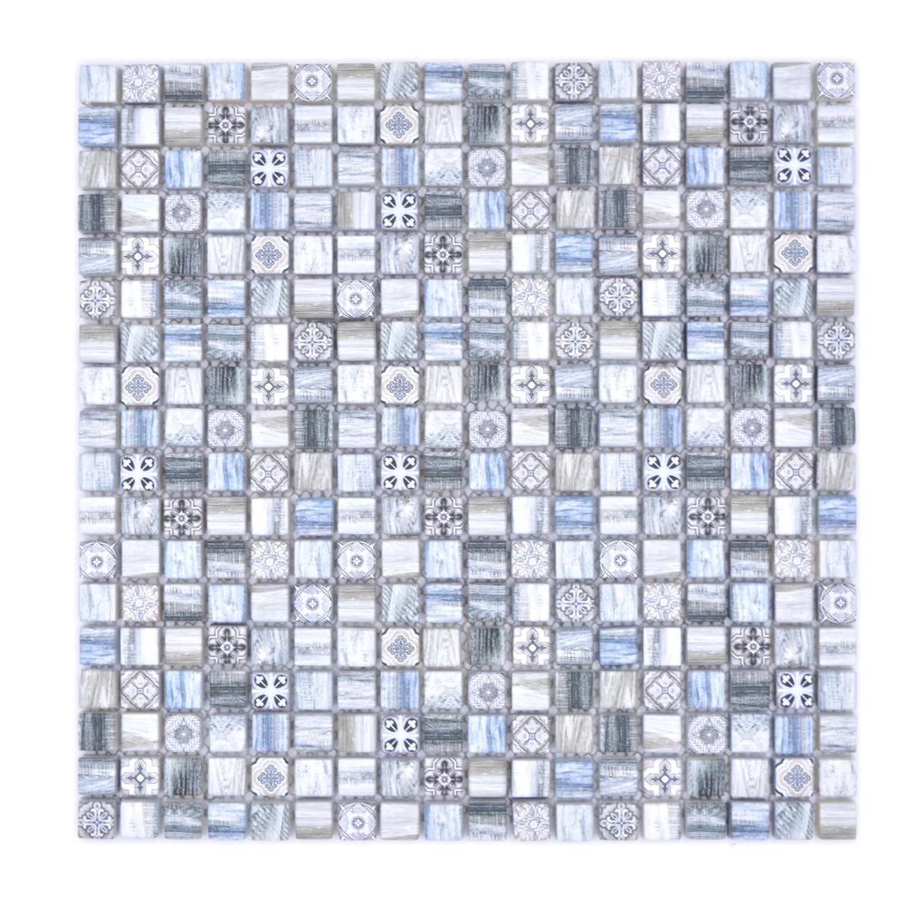 Mozaika szklana kolor jasny szary niebieski mat T 585