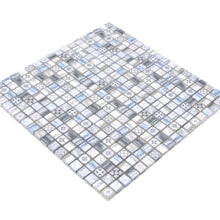 Załaduj obraz do przeglądarki galerii, Mozaika szklana kolor jasny szary niebieski mat T 585
