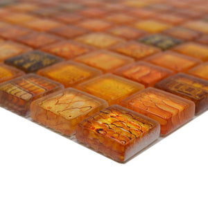 Kolor pomarańczowy V3 połysk mozaika szklana