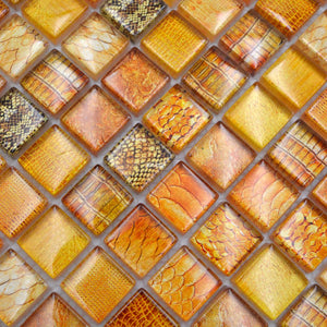 Kolor pomarańczowy V3 połysk mozaika szklana