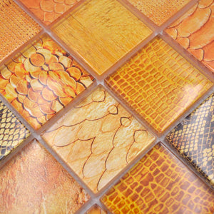Mozaika szklana kolor pomarańczowy połysk T 626