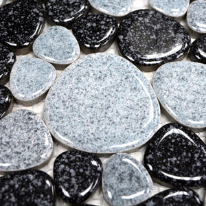 Mozaika ceramiczna kolor mix czarny biały połysk T 128